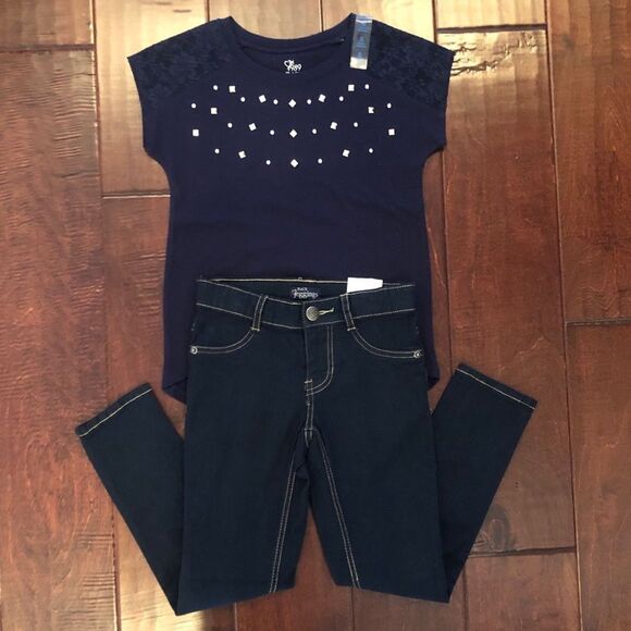 Navy lace shirt and pants - Picture 1 of 8